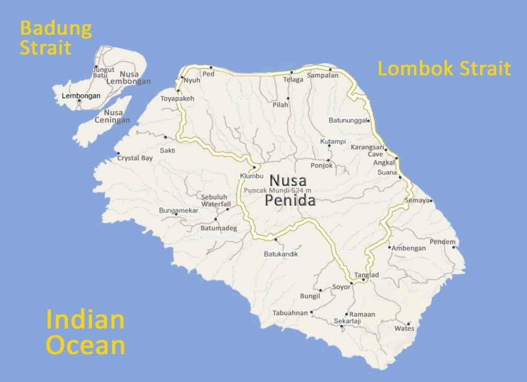 Nusa penida map